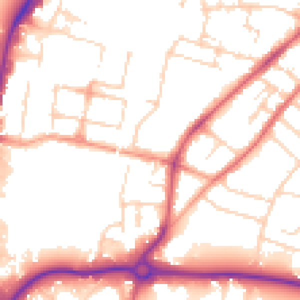 Daytime road noise heatmap for CM2 0BL