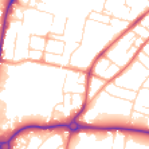 Daytime road noise heatmap for CM2 0BN