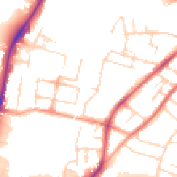 Daytime road noise heatmap for CM2 0BS