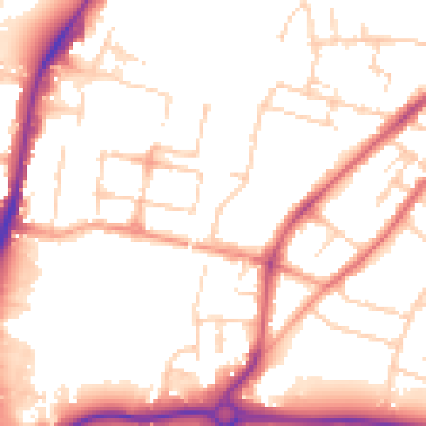 Daytime road noise heatmap for CM2 0BT