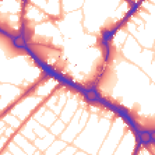 Daytime road noise heatmap for CM2 0BX
