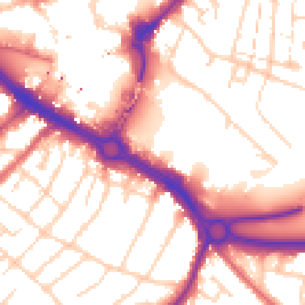 Daytime road noise heatmap for CM2 0DD