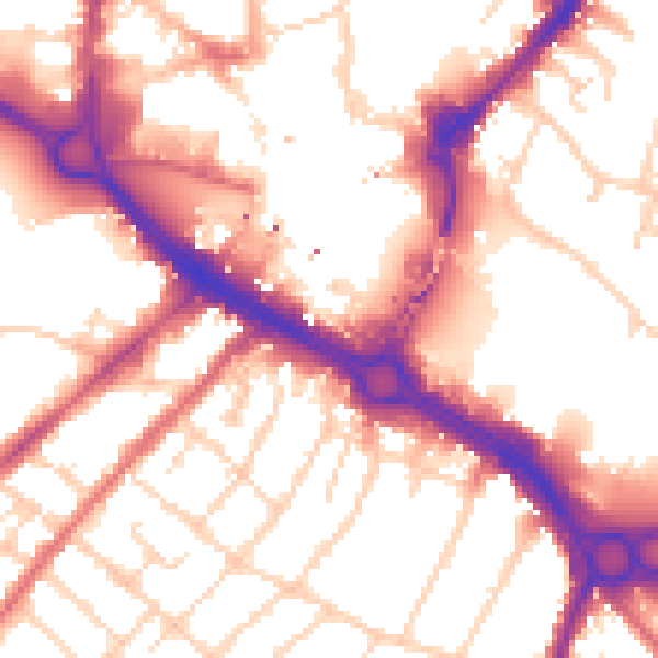 Daytime road noise heatmap for CM2 0DG