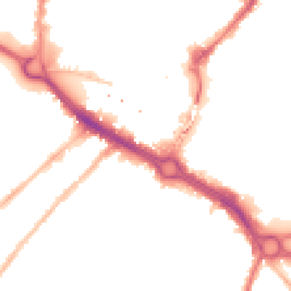 Night-time road noise heatmap for CM2 0DG