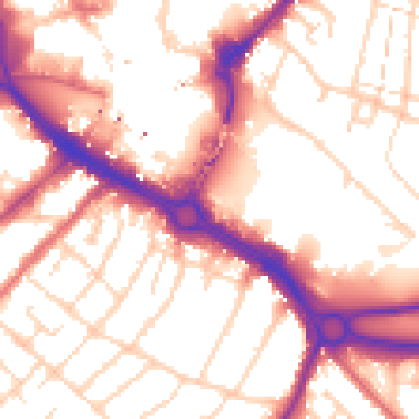 Daytime road noise heatmap for CM2 0DL