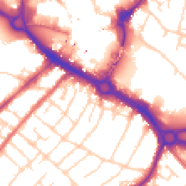Daytime road noise heatmap for CM2 0DN