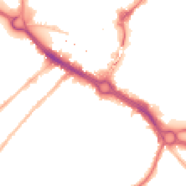 Night-time road noise heatmap for CM2 0DN