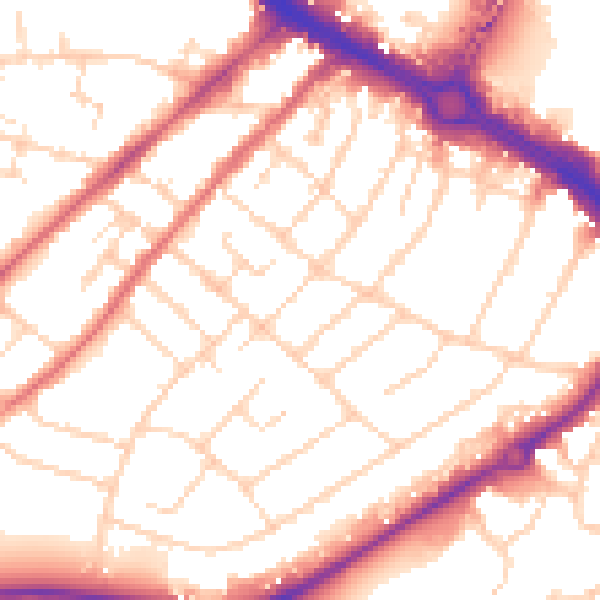 Daytime road noise heatmap for CM2 0DT