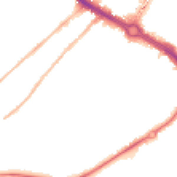 Night-time road noise heatmap for CM2 0DT
