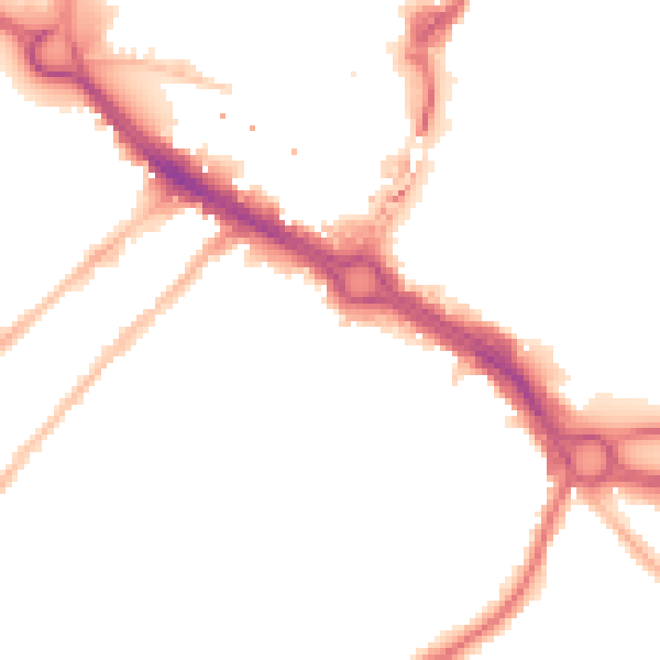 Night-time road noise heatmap for CM2 0DW