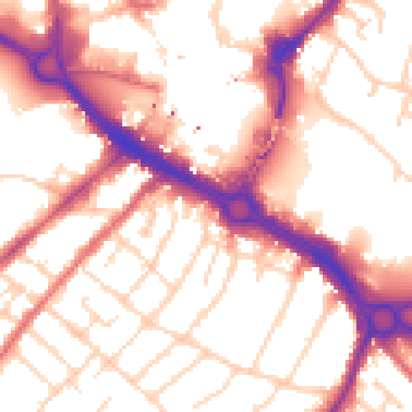 Daytime road noise heatmap for CM2 0DX
