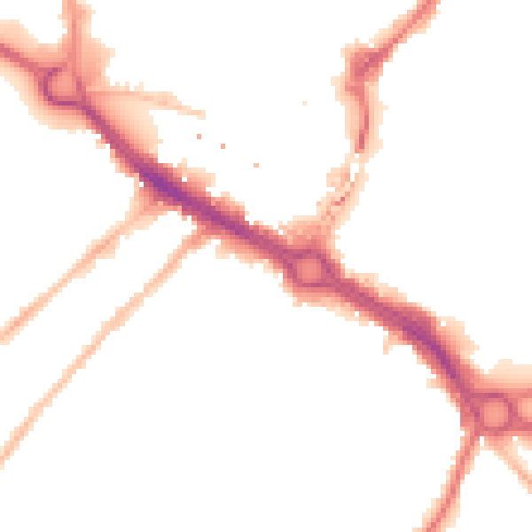 Night-time road noise heatmap for CM2 0DX