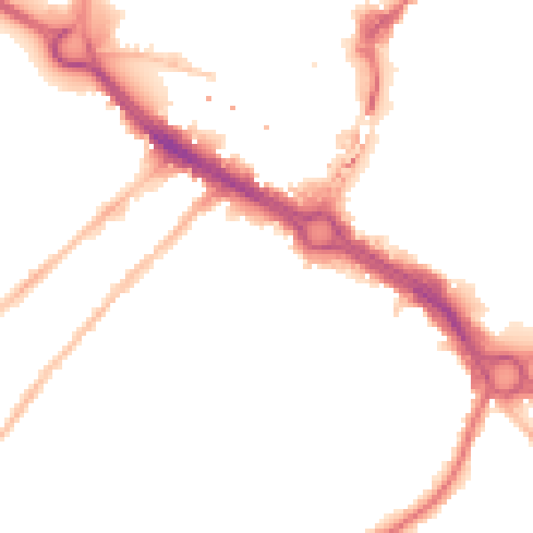 Night-time road noise heatmap for CM2 0DY