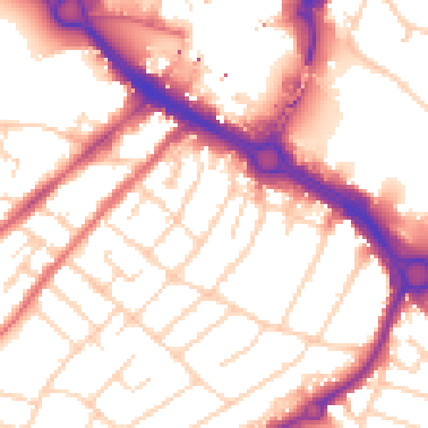 Daytime road noise heatmap for CM2 0DZ
