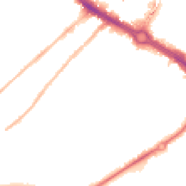Night-time road noise heatmap for CM2 0EB