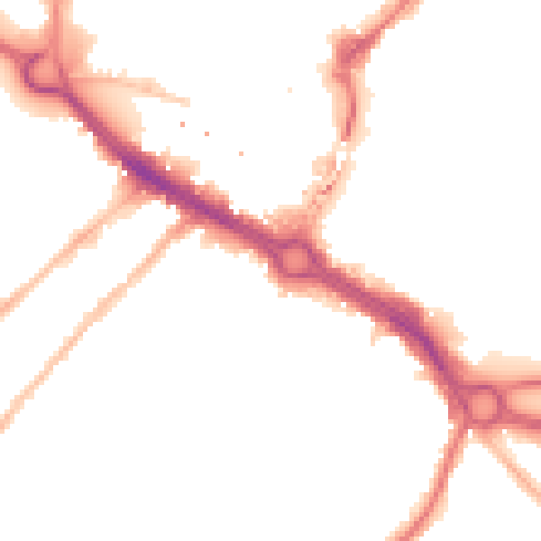 Night-time road noise heatmap for CM2 0EF