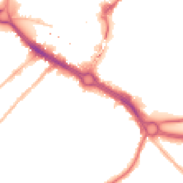 Night-time road noise heatmap for CM2 0EG