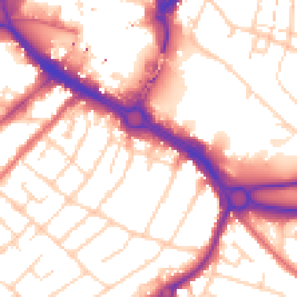 Daytime road noise heatmap for CM2 0EJ