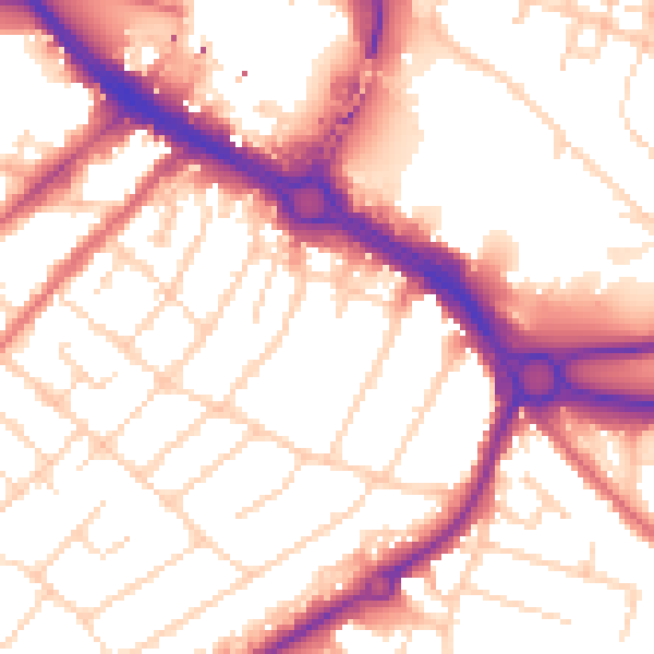 Daytime road noise heatmap for CM2 0EN