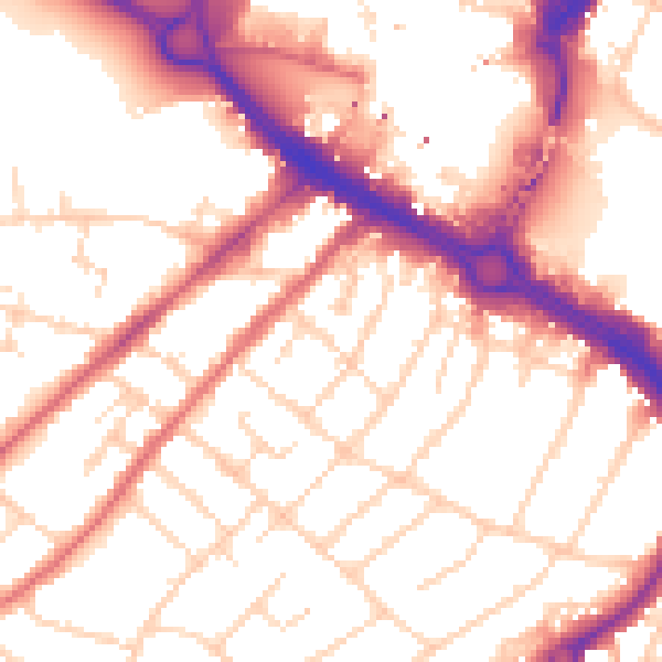 Daytime road noise heatmap for CM2 0EY