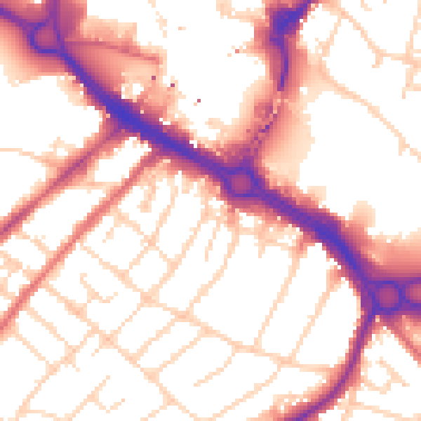 Daytime road noise heatmap for CM2 0FP