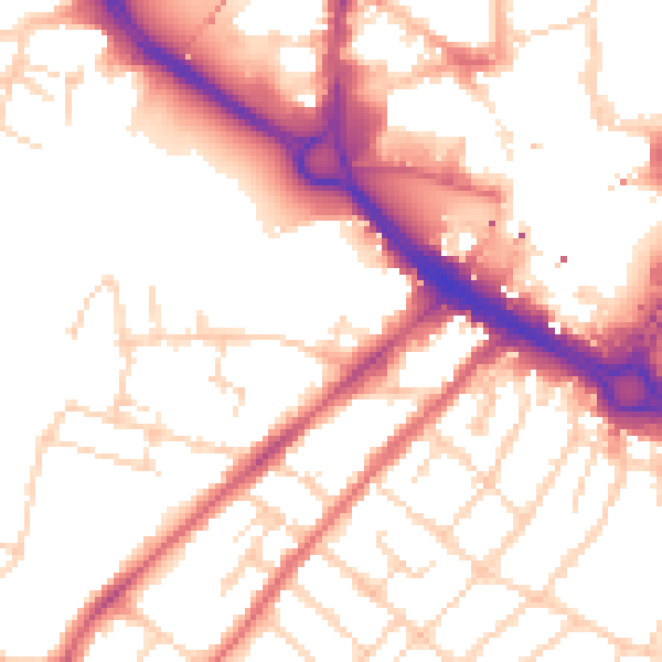 Daytime road noise heatmap for CM2 0FS