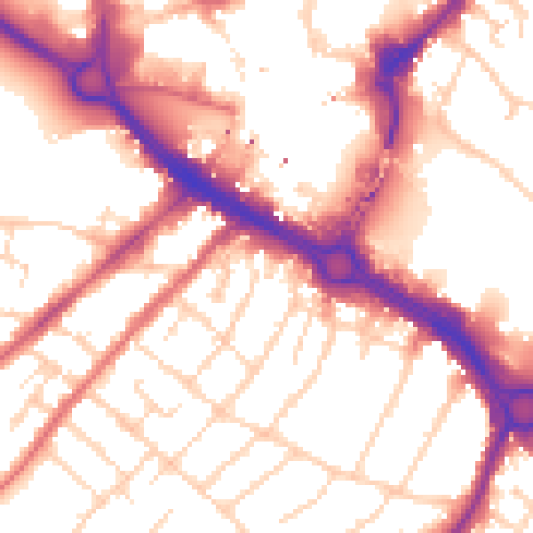 Daytime road noise heatmap for CM2 0FW