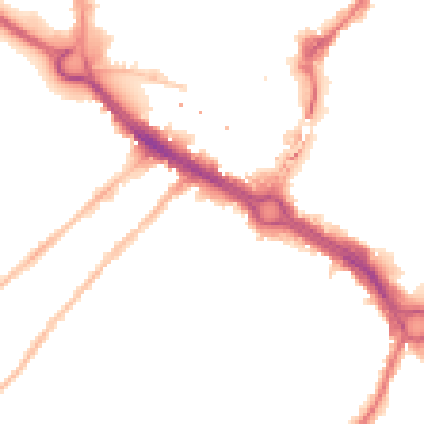 Night-time road noise heatmap for CM2 0FW