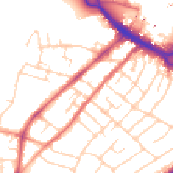 Daytime road noise heatmap for CM2 0GD