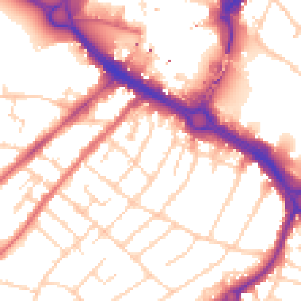Daytime road noise heatmap for CM2 0HF