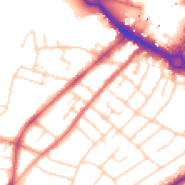 Daytime road noise heatmap for CM2 0JX