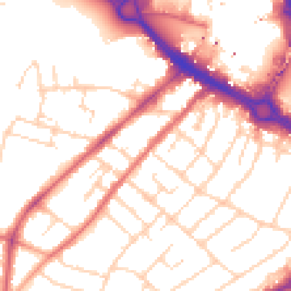 Daytime road noise heatmap for CM2 0LA