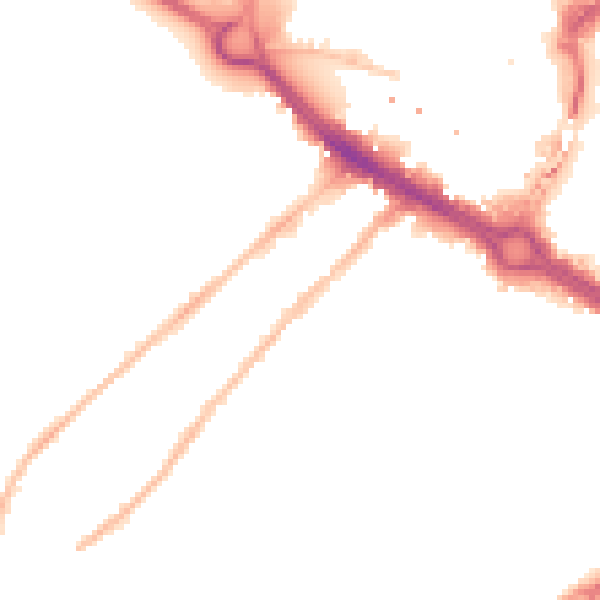 Night-time road noise heatmap for CM2 0LD