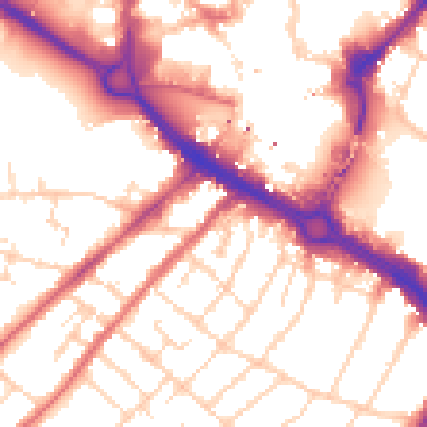 Daytime road noise heatmap for CM2 0LG