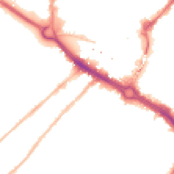 Night-time road noise heatmap for CM2 0LG