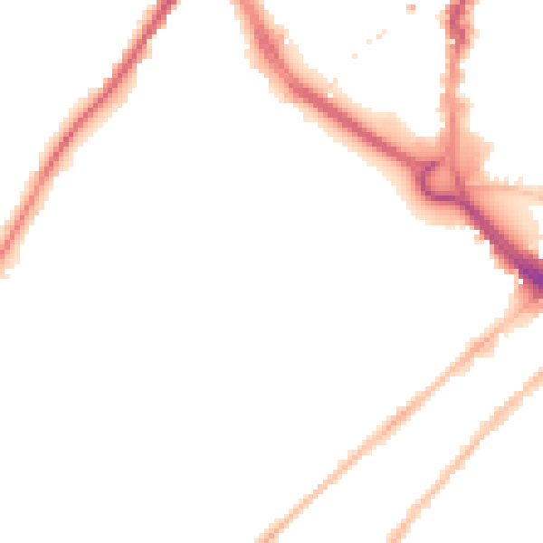 Night-time road noise heatmap for CM2 0NL