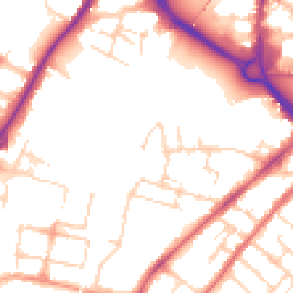 Daytime road noise heatmap for CM2 0NN