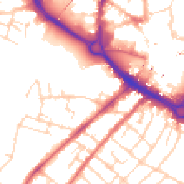 Daytime road noise heatmap for CM2 0RN