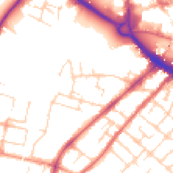 Daytime road noise heatmap for CM2 0SA