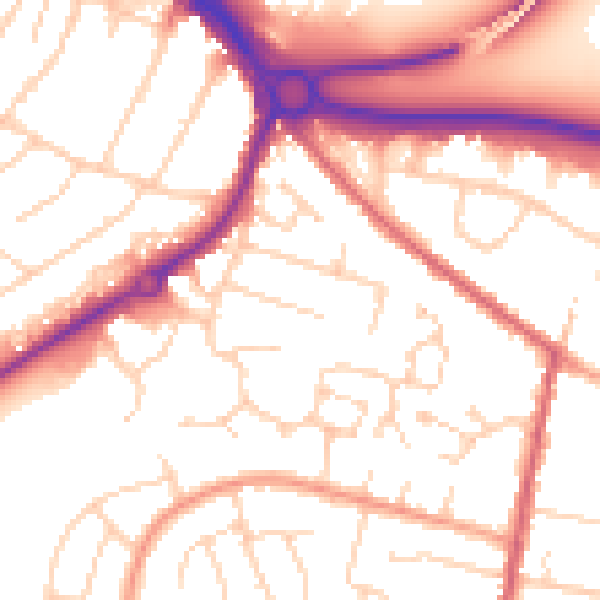 Daytime road noise heatmap for CM2 0TD