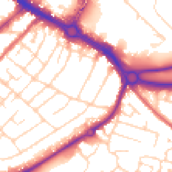 Daytime road noise heatmap for CM2 0TP