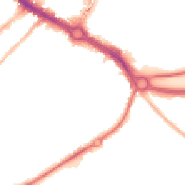 Night-time road noise heatmap for CM2 0TP