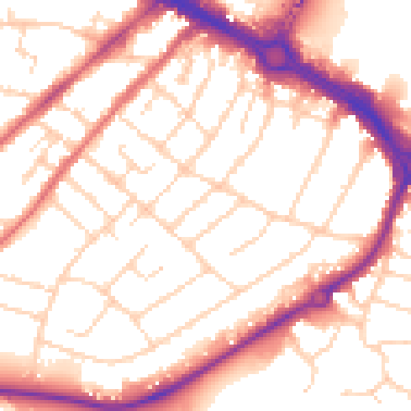 Daytime road noise heatmap for CM2 0UD