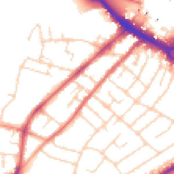 Daytime road noise heatmap for CM2 0UT