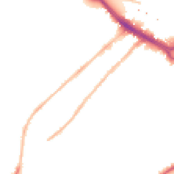 Night-time road noise heatmap for CM2 0UT