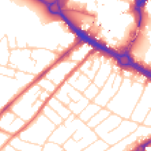 Daytime road noise heatmap for CM2 0XF