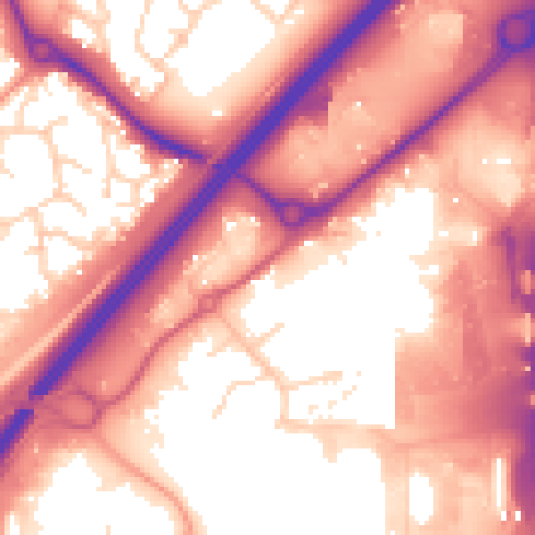 Daytime road noise heatmap for CM2 5PG