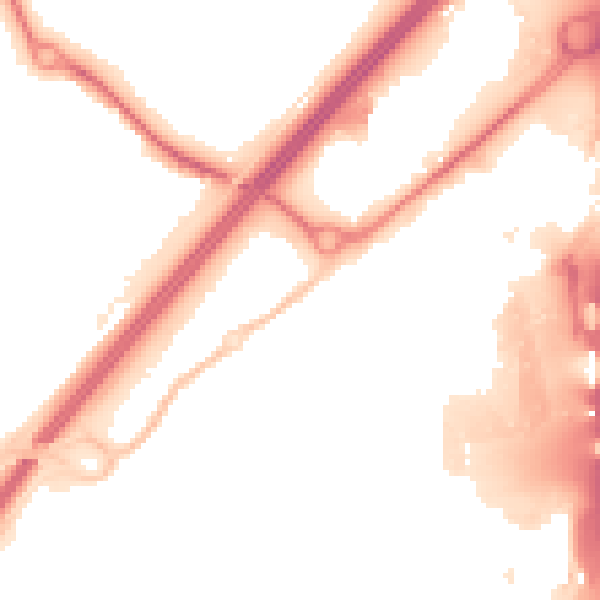 Night-time road noise heatmap for CM2 5PG