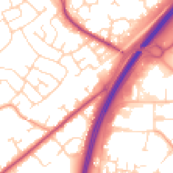 Daytime road noise heatmap for CM2 6FR
