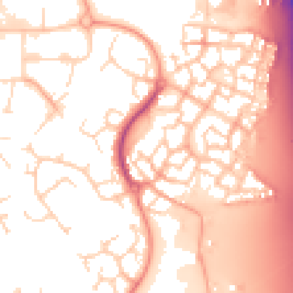 Daytime road noise heatmap for CM2 6NW